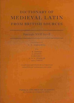 Immagine del venditore per Dictionary of Medieval Latin from British Sources : Fascicule: Syr-z venduto da GreatBookPrices