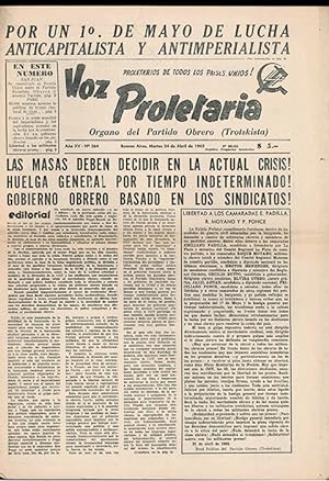 Voz Proletaria. Organo del Partido Obrero (Trotskista)