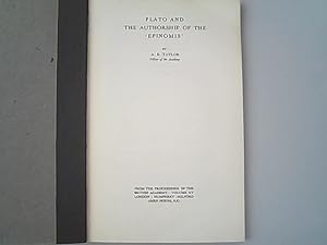 Seller image for Plato and the authorship of the "Epinomis". for sale by Antiquariat Bookfarm