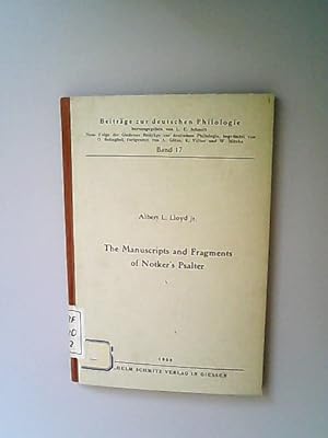 Seller image for The Manuscripts and Fragments of Notkers Psalter. (= Beitrge zur deutschen Philologie Bd. 17) for sale by Antiquariat Bookfarm