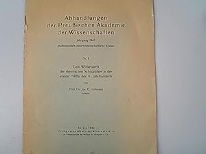 Bild des Verkufers fr Zum Winkelstreit der rheinischen Scholastiker in der ersten Ha lfte des 11. Jahrhunderts. Abhandlungen der Preussischen Akademie der Wissenschaften, Jahrgang 1942, Nr. 8. zum Verkauf von Antiquariat Bookfarm