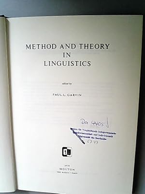 Bild des Verkufers fr Method and Theory in Linguistics. (= Janua Linguarum. Studia memoriae Nicolai von Wijk dedicata. Series maior, 40.) zum Verkauf von Antiquariat Bookfarm