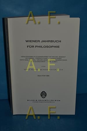 Seller image for Wiener Jahrbuch fr Philosophie, Band XVIII / 1986 for sale by Antiquarische Fundgrube e.U.