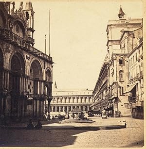 Venezia San Marco Fotografia stereoscopica Venice St. Mark Sstereo card 1860c Stereoview CarloPon...