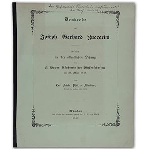 Denkrede auf Joseph Gerhard Zuccarini. Ggelesen in der öffentlichen Sitzung der K. Bayer. Akademi...