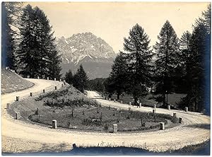 Montagna Strada delle Dolomiti Foto originale alla gelatina d'argento 1900c L699