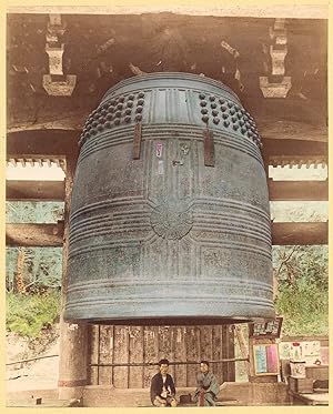 Japan Great bell Chion-in temple Handcolored original photo Tamamura 1890c XL379