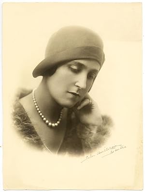 Roma Bel ritratto di donna pensierosa Foto originale gelatina d'argent 1930c L698