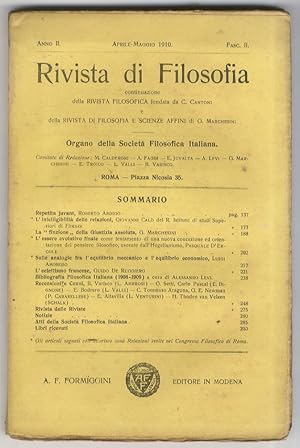 Rivista di Filosofia, continuazione della Rivista Filosofica fondata da C. Cantoni e della Rivist...