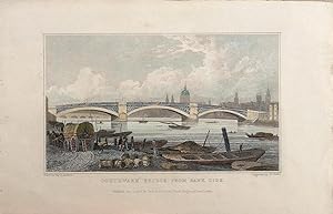 Bild des Verkufers fr Southwark Bridge from Bankside. zum Verkauf von theoldmapman