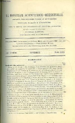 Bild des Verkufers fr Le moniteur scientifique : journal des sciences pures et appliques n 525 - M. Grandidier, dont l'lection est approuve, prend place parmi ses confrres, les immortels, Etude spectrale des corps rendus phosphorescents par l'action de la lumire zum Verkauf von Le-Livre