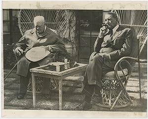 An original press photo of Sir Winston S. Churchill and former French President René Coty on 5 Ap...