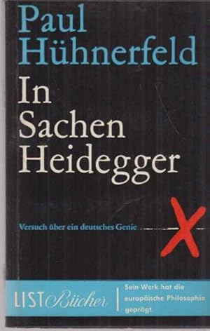 Bild des Verkufers fr In Sachen Heidegger. Versuch ber ein deutsches Genie. Von Paul Hhnerfeld. zum Verkauf von Fundus-Online GbR Borkert Schwarz Zerfa