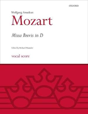 Immagine del venditore per Missa Brevis in D K.194 : Vocal Score venduto da GreatBookPrices