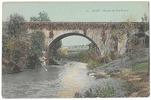 Olot. Puente de San Roque . Andrés Fabert 1930 acolorida