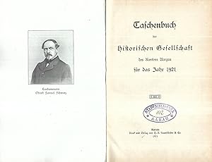 Imagen del vendedor de Taschenbuch der historischen Gesellschaft des Kantons Aargau fr das Jahr 1921. a la venta por Antiquariat Bibliomania