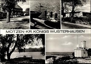 Ansichtskarte / Postkarte Motzen Mittenwalde Brandenburg, Kanus, See, Strandbad, Straßenpartie