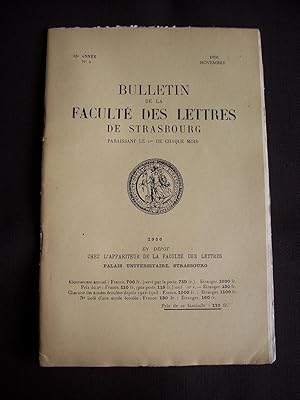 Bulletin de la faculté des lettres de Strasbourg - N°2 Novembre 1956