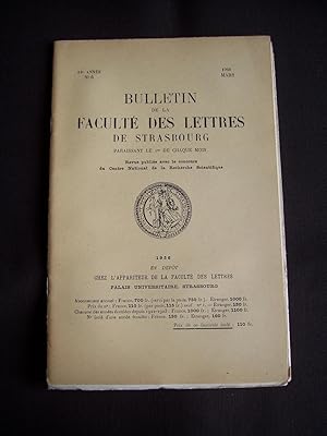 Bulletin de la faculté des lettres de Strasbourg - N°6 Mars 1956