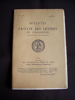 Bulletin de la faculté des lettres de Strasbourg - N°3 Décembre 1956
