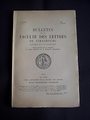 Bulletin de la faculté des lettres de Strasbourg - N°5 Février 1956