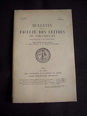 Bulletin de la faculté des lettres de Strasbourg - N°2 Novembre 1955