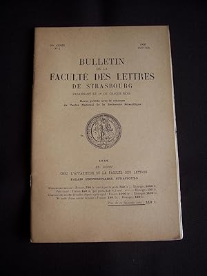 Bulletin de la faculté des lettres de Strasbourg - N°4 Janvier 1956