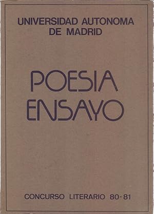 Seller image for POESIA ENSAYO - UNIVERSIDAD AUTONOMA DE MADRID - CURSO LITERARIO 80-81 for sale by Libreria 7 Soles
