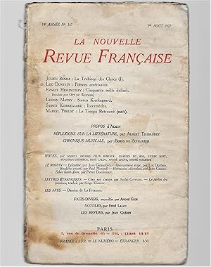 Cinquante Mille Dollars / Fifty Grand in La Nouvelle Revue Francaise, No. 167, August, 1927