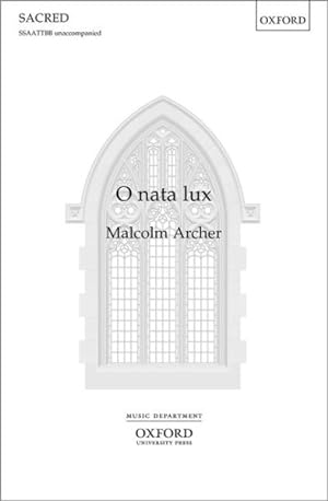 Seller image for O Nata Lux: Vocal Score for sale by GreatBookPrices