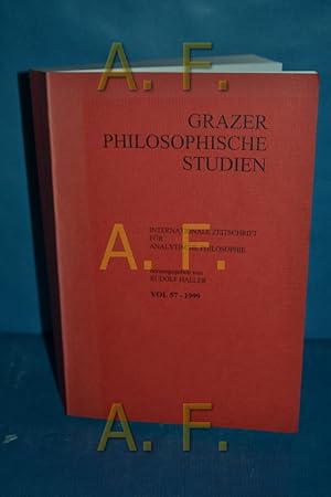 Image du vendeur pour Grazer philosophische Studien : internationale Zeitschrift fr analytische Philosophie // Grazer philosophische Studien 57, 1999 mis en vente par Antiquarische Fundgrube e.U.