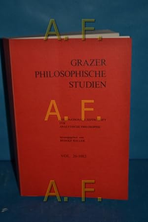 Immagine del venditore per Grazer philosophische Studien : internationale Zeitschrift fr analytische Philosophie // Grazer philosophische Studien 20, 1983 venduto da Antiquarische Fundgrube e.U.