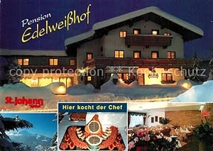 Postkarte Carte Postale St Johann Tirol Pension Edelweisshof Restaurant Buffet Fernsicht Alpen Wi...