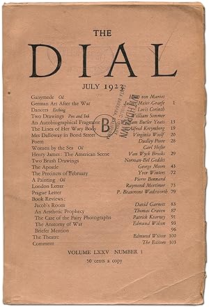 Seller image for Mrs Dalloway in Bond Street" [story in] The Dial - Volume LXXV, Number 1, July 1923] for sale by Between the Covers-Rare Books, Inc. ABAA