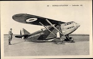 Ansichtskarte / Postkarte Istres Aviation, Latecoère, Französisches Militärflugzeug