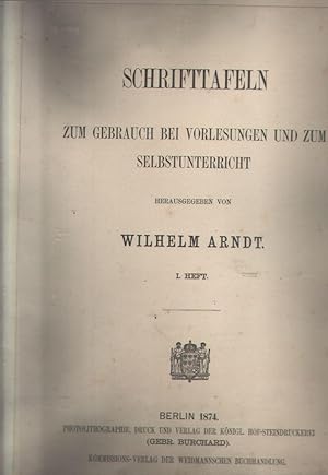 Bild des Verkufers fr Schrifttafeln zum Gebrauch bei Vorlesungen und zum Selbstunterricht I. Heft und II. Heft zum Verkauf von Windau Antiquariat