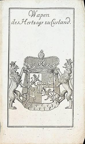 Wapen des Hertzogs zu Curland. ( Aus: Trier: Einleitung zu der Wapen-Kunst [Wappenkunst] 1744)