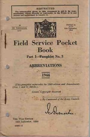 Field Service Pocket Book, Part 1, Pamphlet No 3, Abbreviations