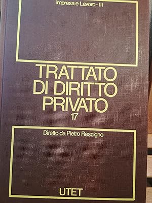 Trattato di diritto privato. 17. Impresa e lavoro. Tomo III.