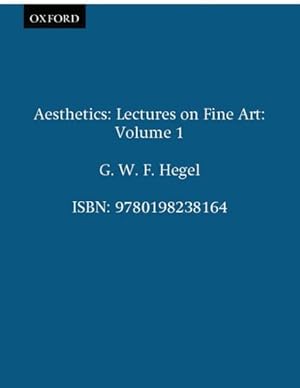 Imagen del vendedor de Aesthetics : Lectures on Fine Art a la venta por GreatBookPrices