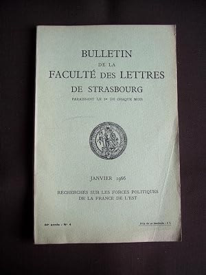 Bulletin de la faculté des lettres de Strasbourg - N°4 Janvier 1966