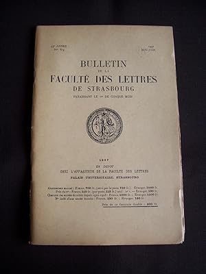 Bulletin de la faculté des lettres de Strasbourg - N°8-9 Mai-Juin 1957
