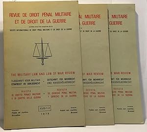 Revue de droit pénal militaire et de droit de la guerre - tome XVIII livret 1/2 + 3 + 4 --- 3 vol...