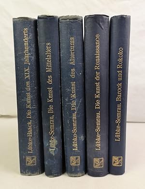 Immagine del venditore per Grundriss der Kunstgeschichte in fnf Bnden. 1.Die Kunst des Altertums. 2. Die Kunst des Mittelalters. 3. Die Kunst der Renaissance. 4. Die Kunst der Barockzeit und des Rokoko. V. Die Kunst des XIX. Jahrhunderts. Vollstndig neu bearbeitet von Dr. Max Semrau. venduto da Antiquariat Bler