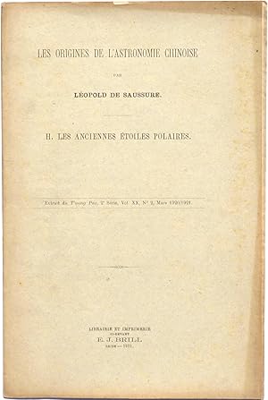 Les origines de l´astronomie chinoise, H: Les anciennes étoiles polaires. (extrait)