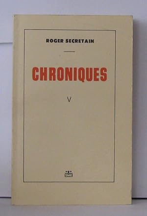 Imagen del vendedor de Chroniques V a la venta por Librairie Albert-Etienne