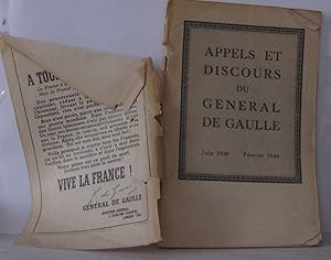 Bild des Verkufers fr Appels et discours du gnral de gaulle Juin 1940 - Fvrier 1944 zum Verkauf von Librairie Albert-Etienne