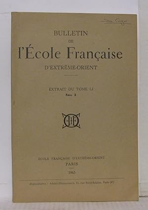 Imagen del vendedor de Bulletin de l'cole Franaise d'extrme-orient - Extrait du tome LI fascicule 2 a la venta por Librairie Albert-Etienne