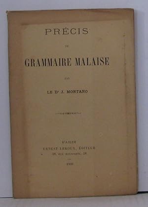 Seller image for Prcis de grammaire malaise for sale by Librairie Albert-Etienne