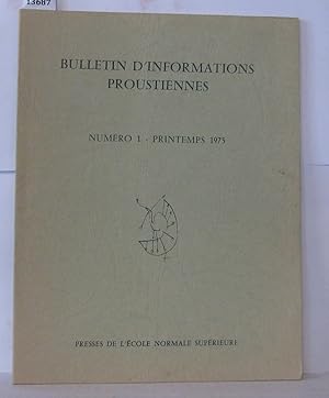 Bild des Verkufers fr Bulletin d'information Proustiennes numro 1 zum Verkauf von Librairie Albert-Etienne